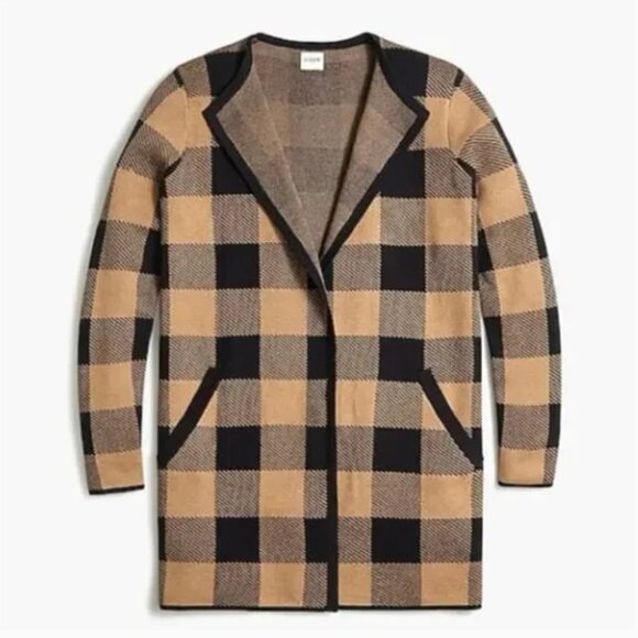 J. Crew Herritage Vanessa Sweater-Jacket In Buffalo Check Plaid Size XXL - Picture 1 of 5